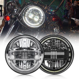 Black/Chrome 7inch LED Headlight /4.5inch Fog Lamp For Harley Davidson Electra Glide Road King Motorcycle Headlamp Bracket Se