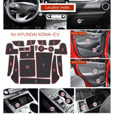 Car Gate Slot Cup Mat for Hyundai Kona EV 2020-2022 Car Interior Accessory SMABEE