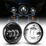Motorcycle 7 Inch Round LED Headlight For Harley Touring Road King Ultra Classic Electra 4.5 Inch Fog Lights Mounting Ring Moto