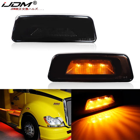 Amber LED Fender Side Marker Light for Kenworth T680 2013‑2017 Car Interior Accessory iJDM