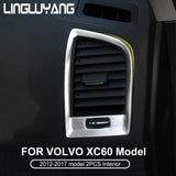 Stainless Steel AC Vent Trim Rings for Volvo XC60 Car Interior Accessory LINGLUYANG