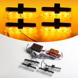 4-Panel Wireless LED Strobe Emergency Warning Light Red Blue