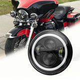 Halo 7Inch Round Led Headlight RGB Bluetooth App Controlled 7 For Harley Davidson Touring Fat Boy Jeep Wrangler JK LJ CJ TJ