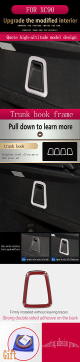 XC90 Trunk Hook Decorative Stickers for Volvo Car Interior Accessory LINGLUYANG
