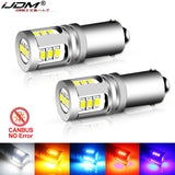 BAY9S Error-Free LED Reverse Light Bulbs 6000K White Car Interior Accessory iJDM Red 120 degree BAY9S