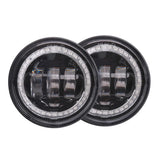 4.5 inch Led Fog Light for Harley Touring Electra Glide Passing Light With DRL Halo Angel Eyes Turn Signal Motorcycle HeadLamp