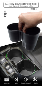 Cup Holder Protective Case Box for Peugeot 2008 e-2008 208 e-208 2019 - 2024 Car Interior Accessory | Cup Holder | Protector