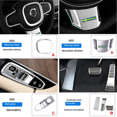 Interior ABS Moulding Sticker for Volvo XC60 2018 Car Interior Accessory LINGLUYANG