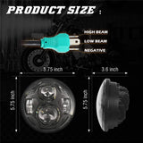 Round 5-3/4 Headlamp For Harley Honda Shadow VT 600 700 750 1100 VTX 1300 Drl 12v High/Low beam 5.75 inch Motorcycle Headlamp