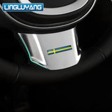 Decorative Steering Wheel Frame ABS for Volvo XC60 XC90 Car Interior Accessory LINGLUYANG