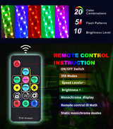 3/4/5FT LED Whip Light RGB RZR LED Lamp Waterproof Bendable Remote Control Multi-color Super Bright Flag Light for SUV ATV Lamp