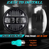 Latest 5.75 Inch Motorcycle LED Headlight for Harley Dyna Softail Sportster 883 XL883 FXCW 5 3/4 inch led motorbike headlamp DRL Angel Eye