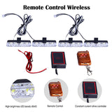 4-Panel Wireless LED Strobe Emergency Warning Light Red Blue Car Interior Accessory MAGIC COLORM