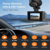 Dual Lens 4K Dash Cam WiFi GPS Universal Dashcam Bosstar