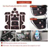 Smabee Anti-Slip Gate Slot Cup Mat for KIA Forte Car Accessories Non-Slip Door Mats Car Interior Accessory | Android Head Uni