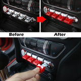 Console Switch Covers Red for Ford Mustang 2015-Up Car Interior Accessory iJDM