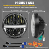 7" Inch H4 LED Moto Headlight For Harley Softail Slim Fat Boy 7inch Halo DRL Turning Led Motorcycle Headlamp For Harley Touri