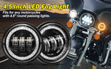4 5inch fog light motorcycle led Chrome Black  1 Pair 4.5“ 4 1/2 inch LED Fog Passing Auxiliary light For Touring Electra Glide