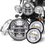 Black/Chrome 7inch LED Headlight /4.5inch Fog Lamp For Harley Davidson Electra Glide Road King Motorcycle Headlamp Bracket Se