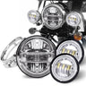 Black/Chrome 7inch LED Headlight /4.5inch Fog Lamp For Harley Davidson Electra Glide Road King Motorcycle Headlamp Bracket Set