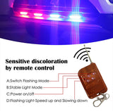 4-Panel Wireless LED Strobe Emergency Warning Light Red Blue