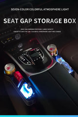 Seat Gap Storage Box with LED Light for Universal Cars Car Interior Accessory LINGLUYANG