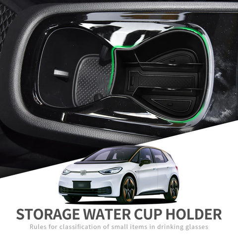 SMABEE for VW ID.3 ID3 ID 3 Cup Holder Anti-Slip Shock-Absorbing Cup Storage Box Water Cup Box Accessories Door Storage Barre
