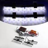 4-Panel Wireless LED Strobe Emergency Warning Light Red Blue