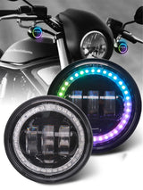 4.5 inch Led Fog Light for Harley Touring Electra Glide Passing Light With DRL Halo Angel Eyes Turn Signal Motorcycle HeadLamp