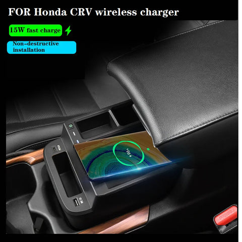 15W Wireless Phone Charger Holder for Honda CR-V 2017-2021 Car Interior Accessory LINGLUYANG