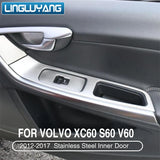 Stainless Window Button Trim for Volvo Car Interior Accessory LINGLUYANG