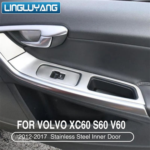 Stainless Window Button Trim for Volvo Car Interior Accessory LINGLUYANG