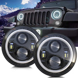 7 Inches H4 LED Moto Headlight Round For JeepJK TJ Touring Lada 4x4