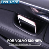Door Handle Storage Box Set for Volvo S90 V90CC Car Interior Accessory LINGLUYANG