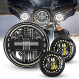 Moto Set For Harley Davidson Classic Street Glide Fat Boy Road King Heritage Softail Motorcycle Headlight Set ANGLELITE Set 2