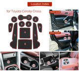 Gate Slot Cup Mat for Toyota Corolla Cross SUV 2021 2022 Anti-slip Pad Accessories Non-slip Mats Car Sticker Tidying Car Floo