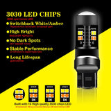 Switchback LED Bulbs 7443 7444 White/Yellow Turn Signal Car Interior Accessory iJDM