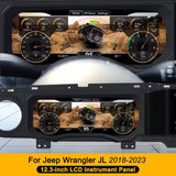 12.3" HD LCD Speedometer GPS Cluster for Jeep Wrangler 2018-2022 Car Interior Accessory Bosstar