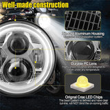 7 Inches H4 LED Moto Headlight Round For JeepJK TJ Touring Lada 4x4 Car Interior Accessory Anglelite