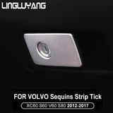 Chrome Glovebox Trim for Volvo XC60 S60 2012-2017 Car Interior Accessory LINGLUYANG