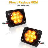 Pair Amber LED Side Marker Lights for Jeep JK Car Interior Accessory iJDM