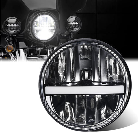 7" Inch H4 LED Moto Headlight For Harley Softail Slim Fat Boy 7inch Halo DRL Turning Led Motorcycle Headlamp For Harley Touri
