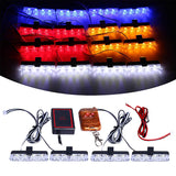 4-Panel Wireless LED Strobe Emergency Warning Light Red Blue Car Interior Accessory MAGIC COLORM