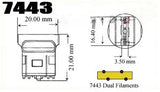 Universal T20 7443 LED Bulb Brake Reverse Light LED Ambient Light iJDM