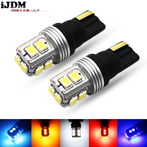 Canbus Error Free T10 LED Bulbs For Universal Cars Car Interior Accessory iJDM Crystal Blue