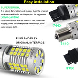 LED Light 1156/3156/7440 Bulbs Error-Free for Universal 12V LED Ambient Light iJDM