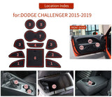 Smabee Anti-Slip Gate Slot Mat for Dodge Challenger Car Accessories Rubber Coaster Cup Holders