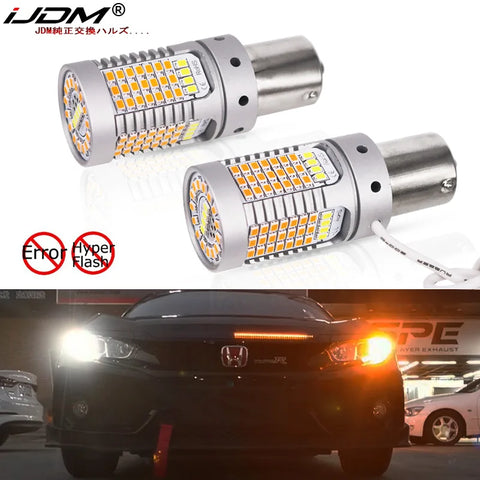 LED Switchback Bulb Kit for Universal BAU15S/1156 21W Car Interior Accessory iJDM BAU15S PY21W