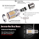 LED Switchback Bulb Kit for Universal BAU15S/1156 21W Car Interior Accessory iJDM