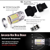 Dual Color White Red T20 LED Bulbs for Mazda MX-5 2016-Up Car Interior Accessory iJDM